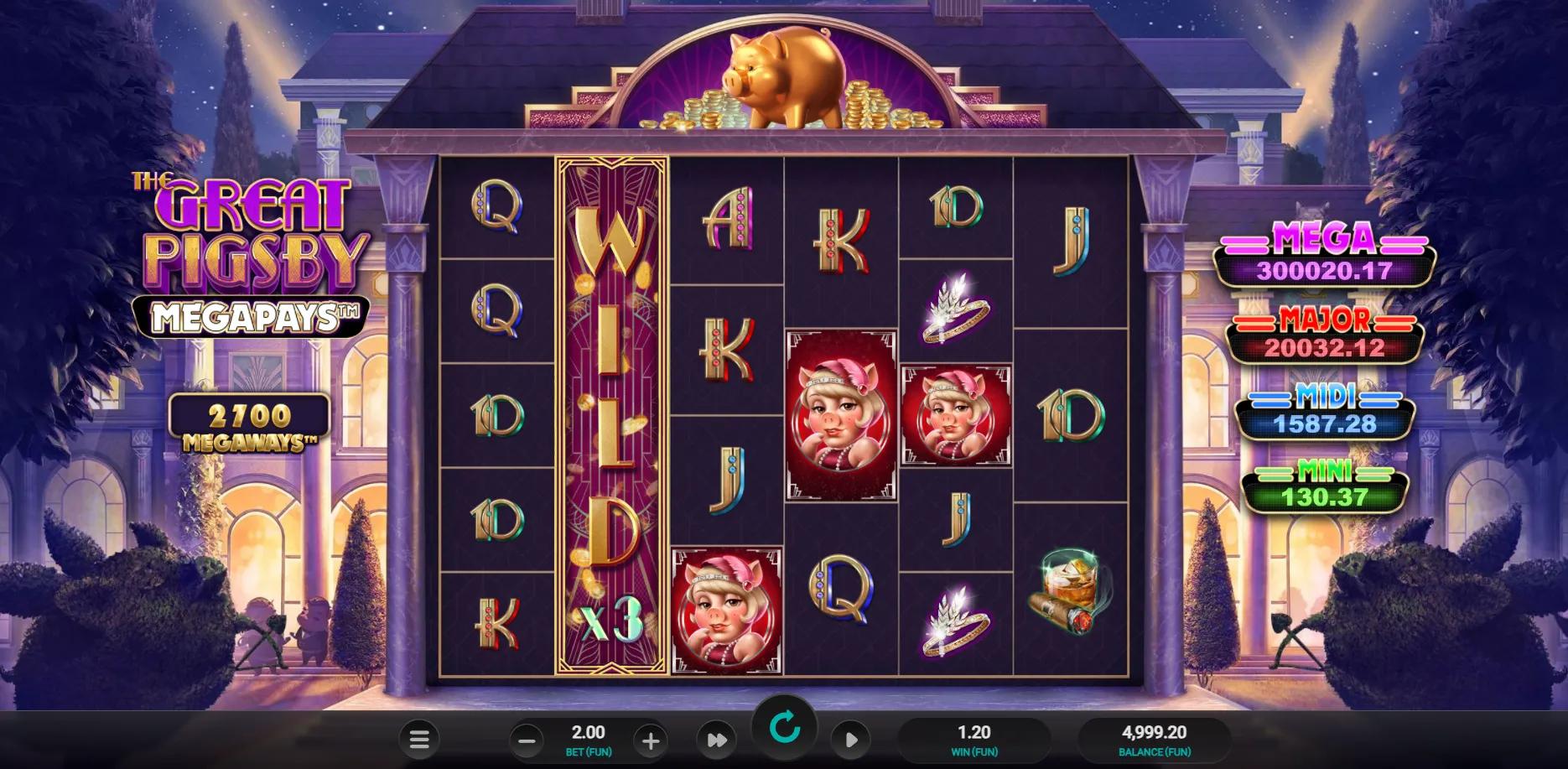 The Great Pigsby Megapays slot gameplay screenshot