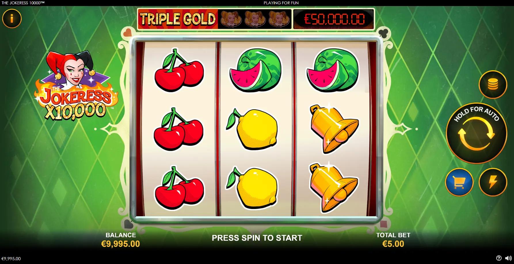 The Jokeress 10000 slot gameplay screenshot
