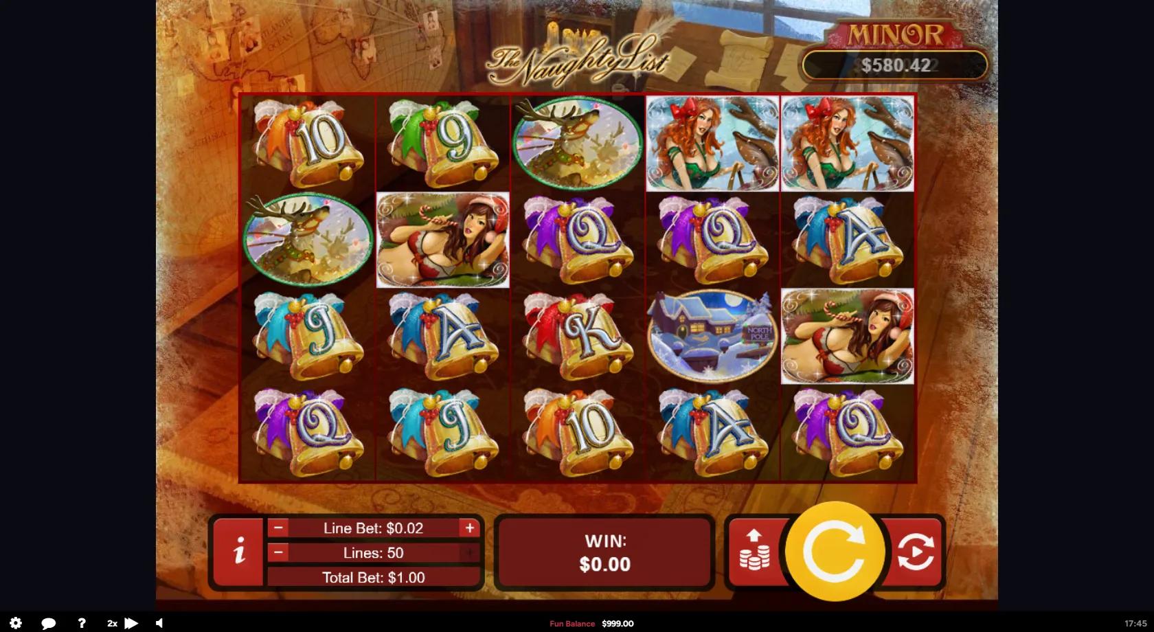 The Naughty List slot gameplay screenshot