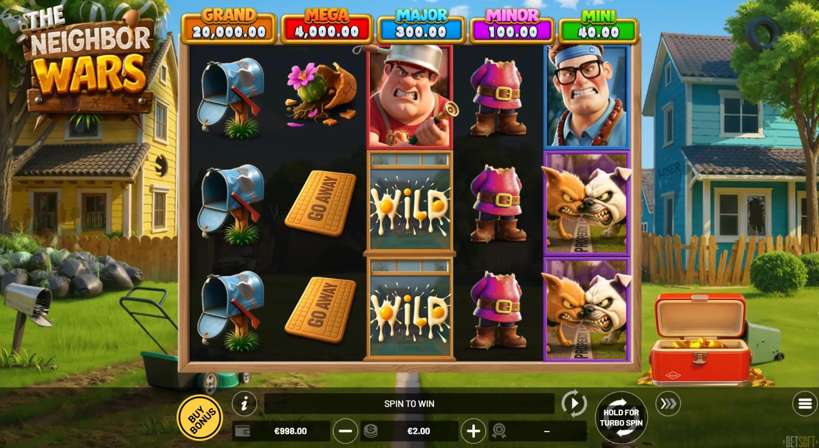 The Neighbor Wars slot gameplay screenshot