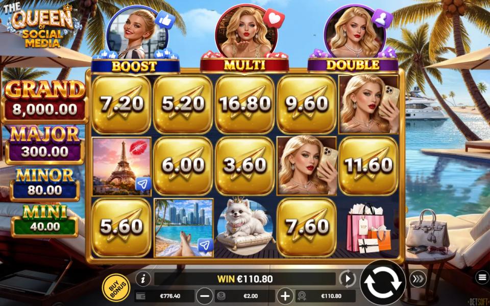 The Queen of Social Media reels after a three pot bought bonus returned about a third of its price