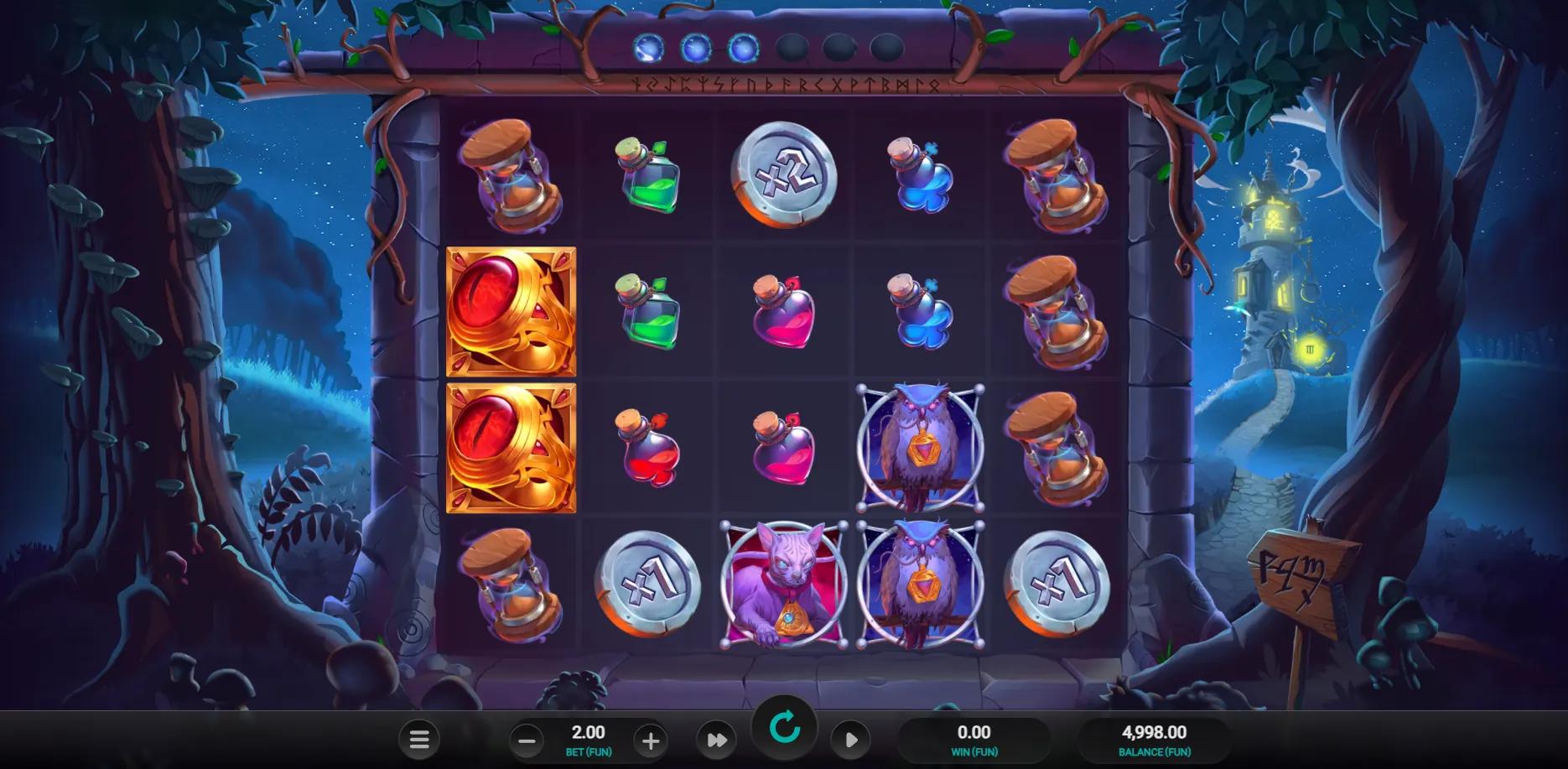 The Sorcerer's Shuffle Dream Drop slot gameplay screenshot