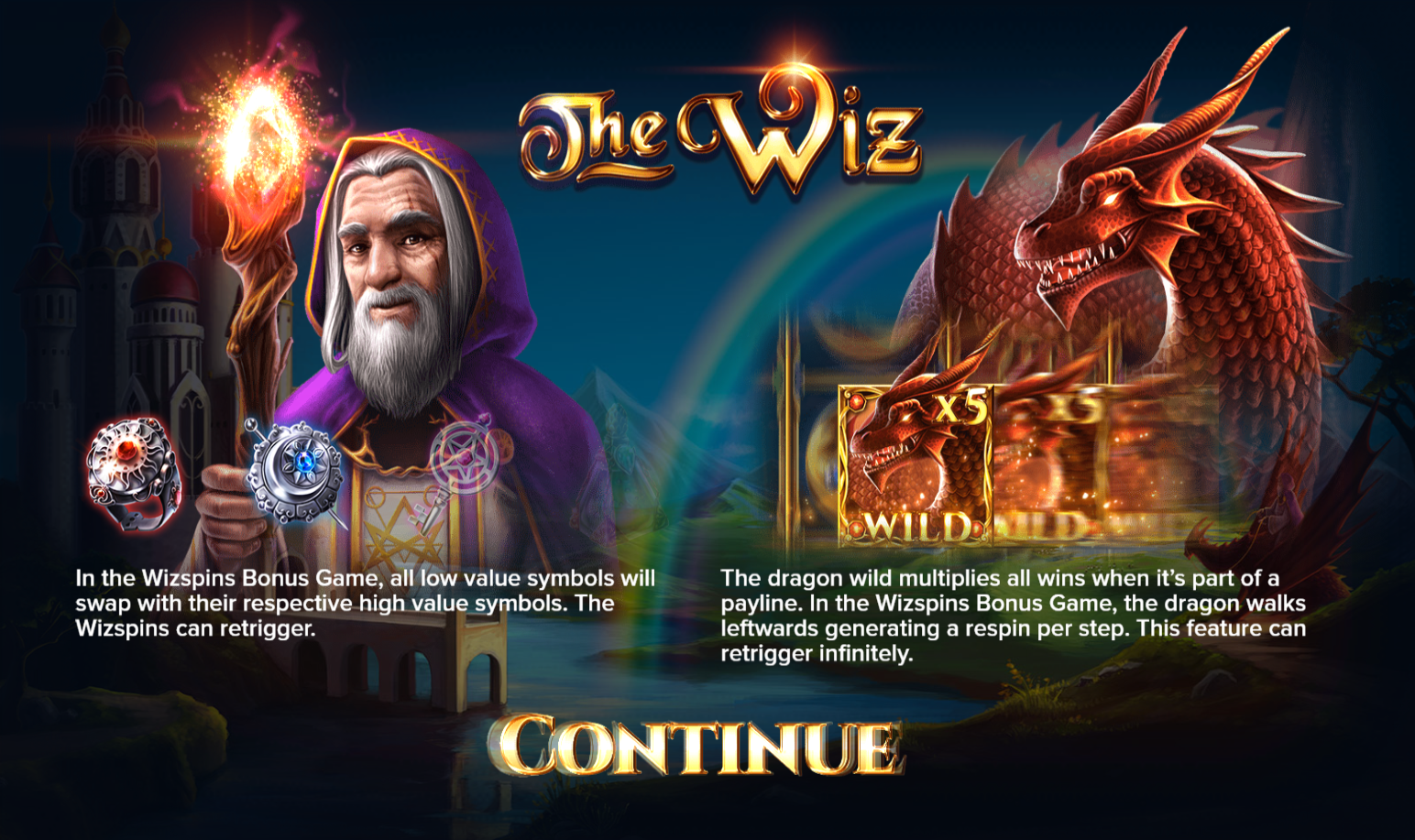 The Wiz - Free Spins active on ELK Studios's Fantasy slot