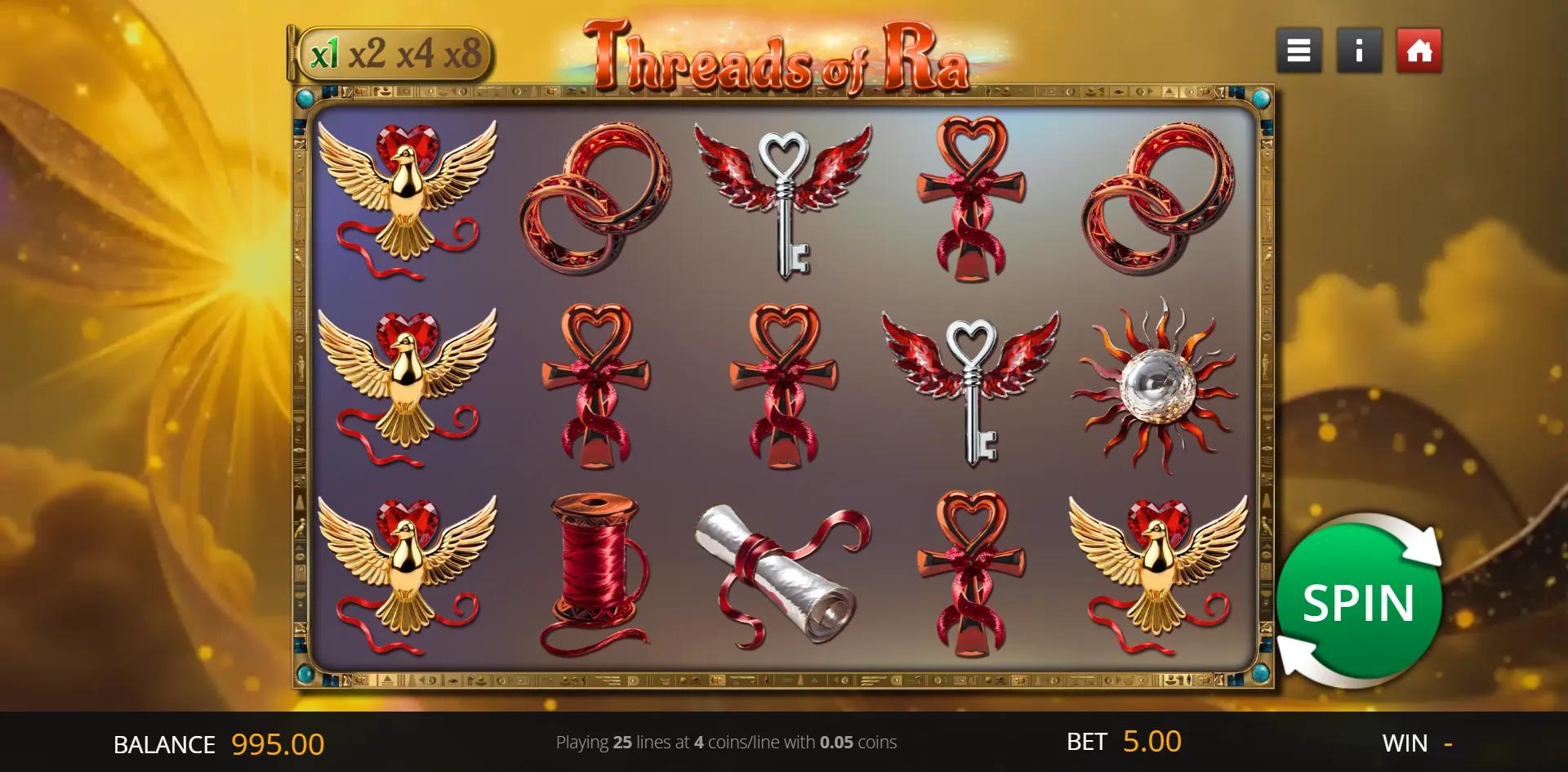 Threads of Ra slot gameplay screenshot
