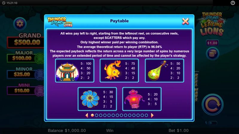 Thunder Drums Leaping Lions gameplay screenshot