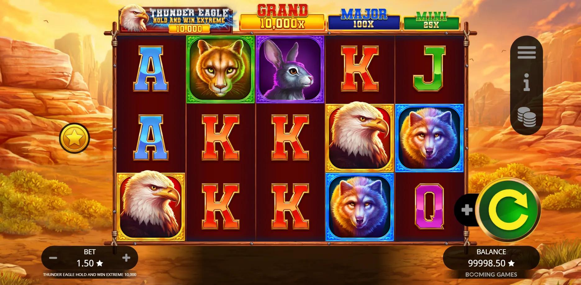 Thunder Eagle Hold and Win Extreme 10,000 slot gameplay screenshot