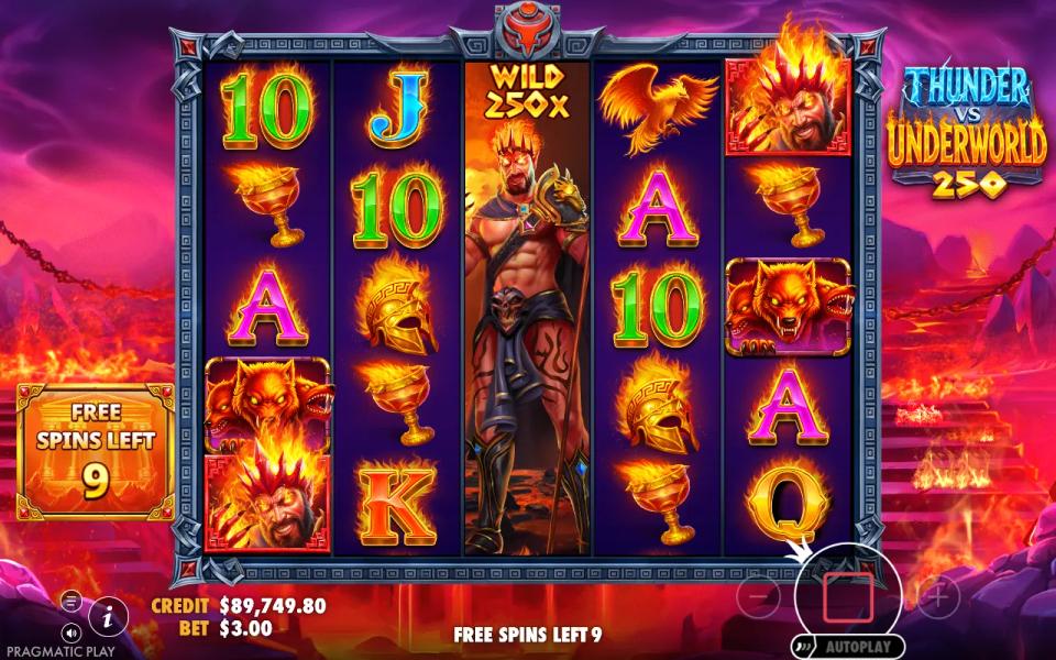 Thunder vs Underworld 250 Super Free Spins 2 with a 250x expanding wild on the middle reel