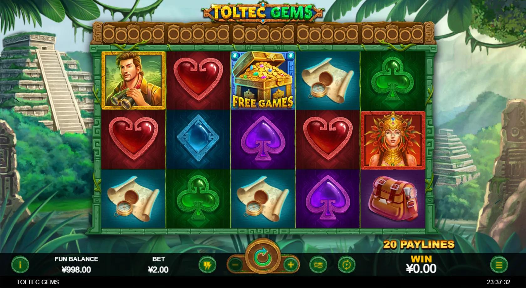 Toltec Gems slot gameplay screenshot