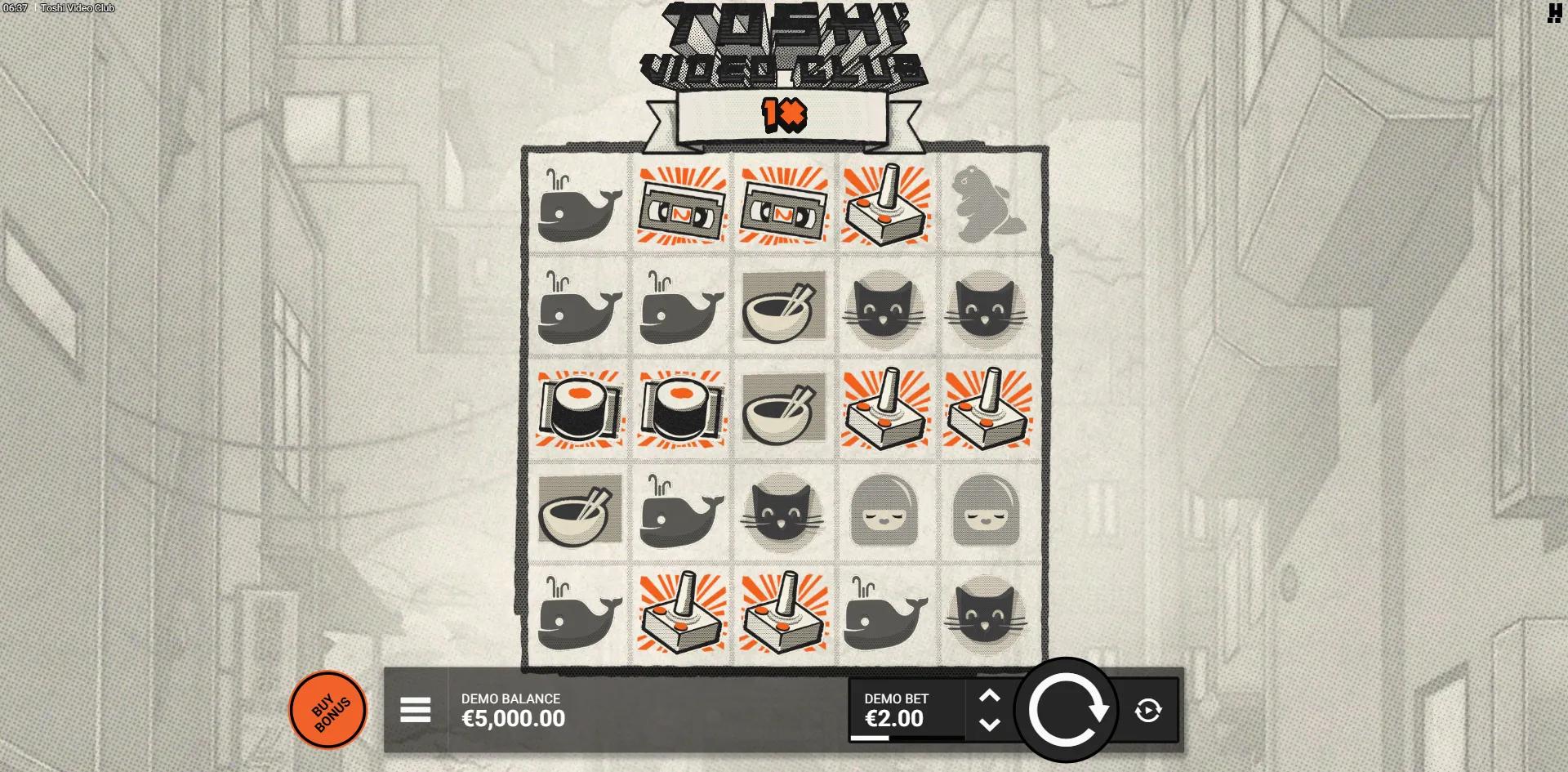 Toshi Video Club slot gameplay screenshot