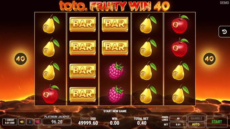 Toto Fruity Win 40 gameplay screenshot