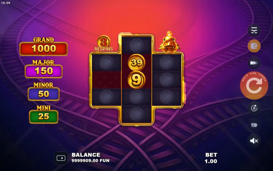 Two BOOST collectors on the middle reel showing 39 and 9 during the bought Respins Bonus