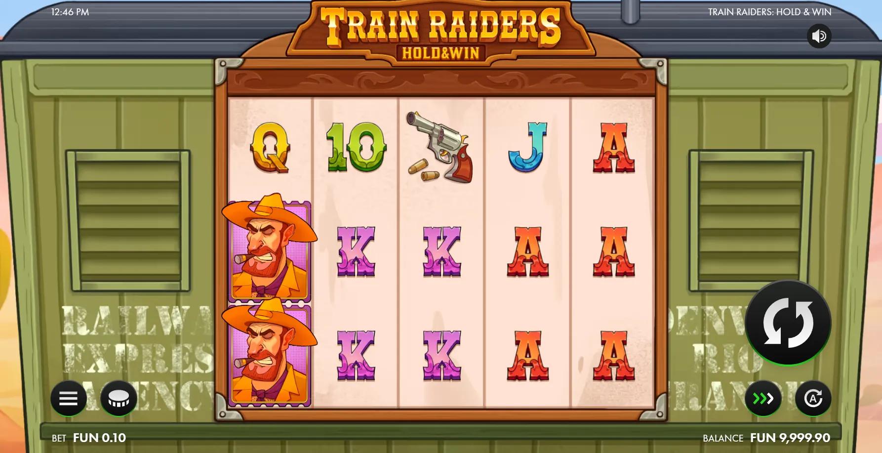 Train Raiders: Hold & Win slot gameplay screenshot