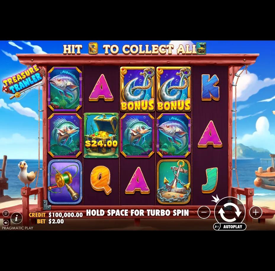 Treasure Trawler by Pragmatic Play with Free Spins on Fishing-themed reels