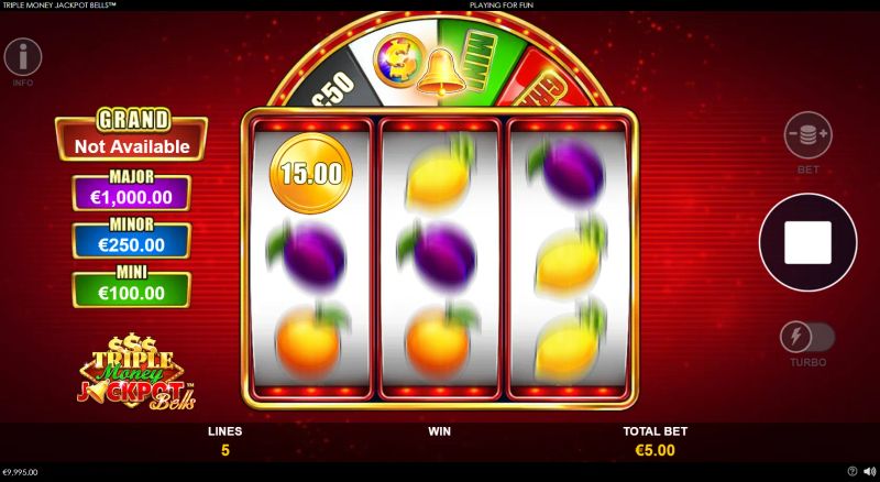 Triple Money Jackpot Bells gameplay screenshot