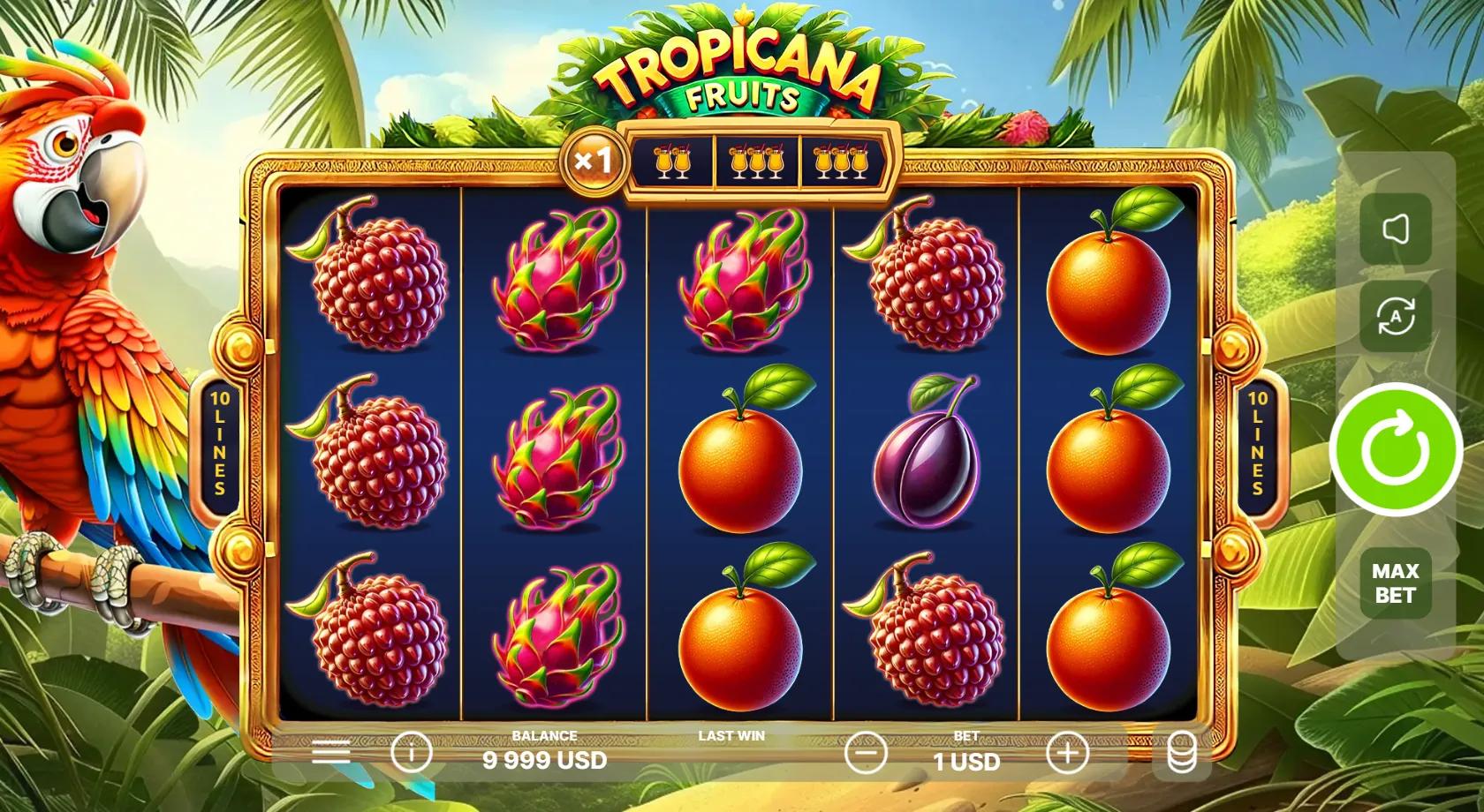 Tropicana Fruits slot gameplay screenshot