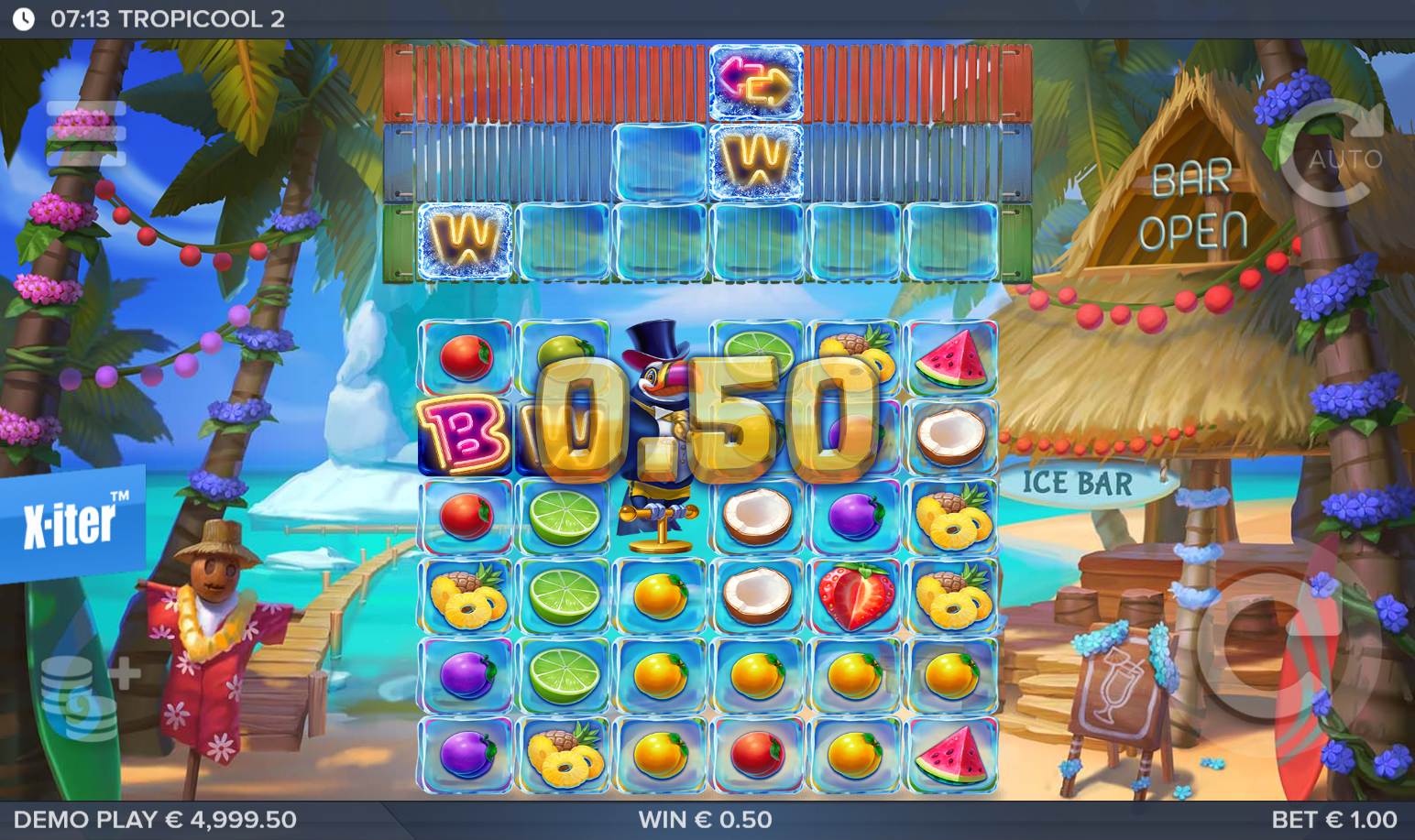 Tropicool 2 - Big Symbols active on ELK Studios's Animals slot