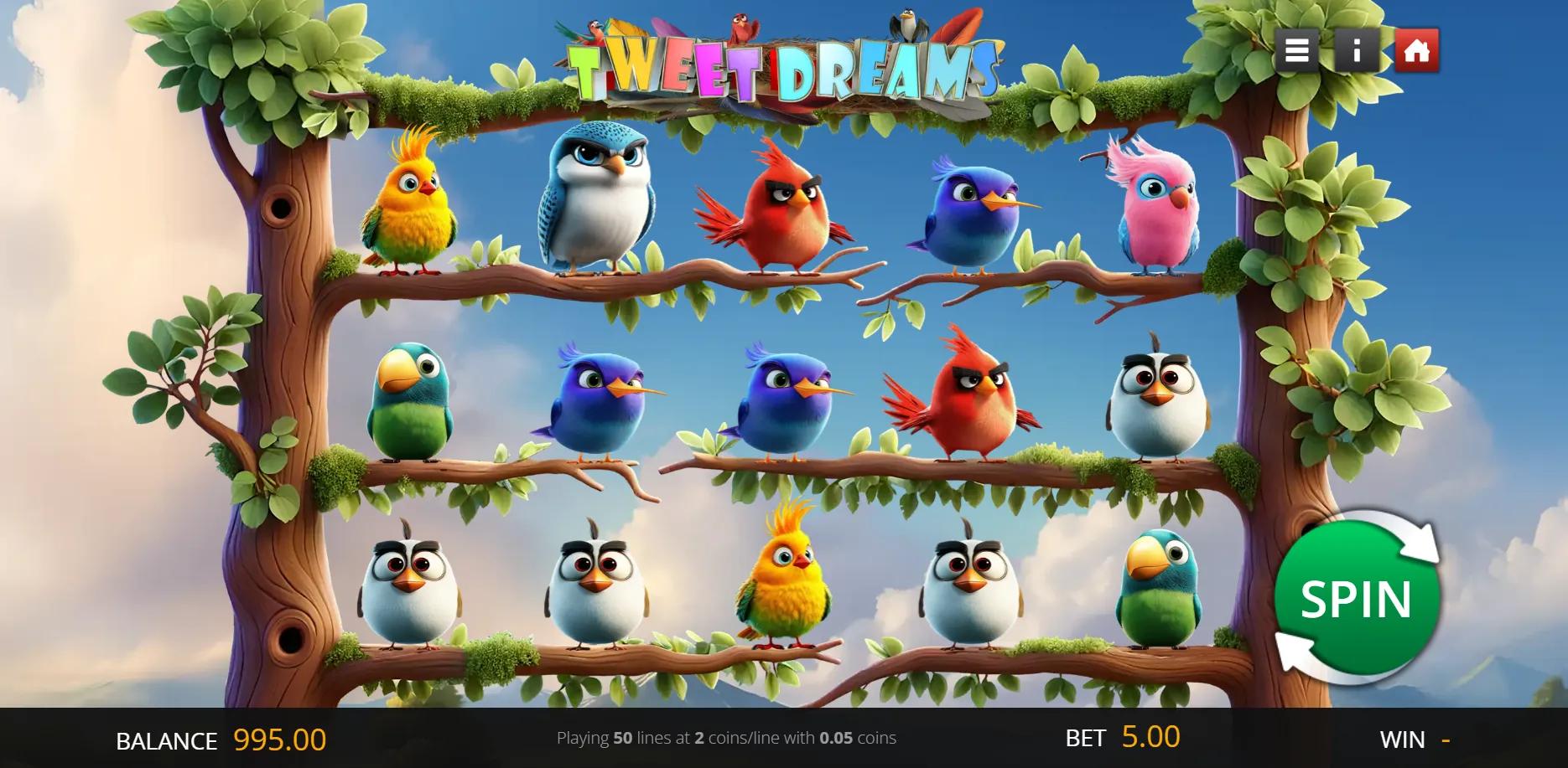 Tweet Dreams slot gameplay screenshot