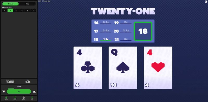 Twenty-One gameplay screenshot