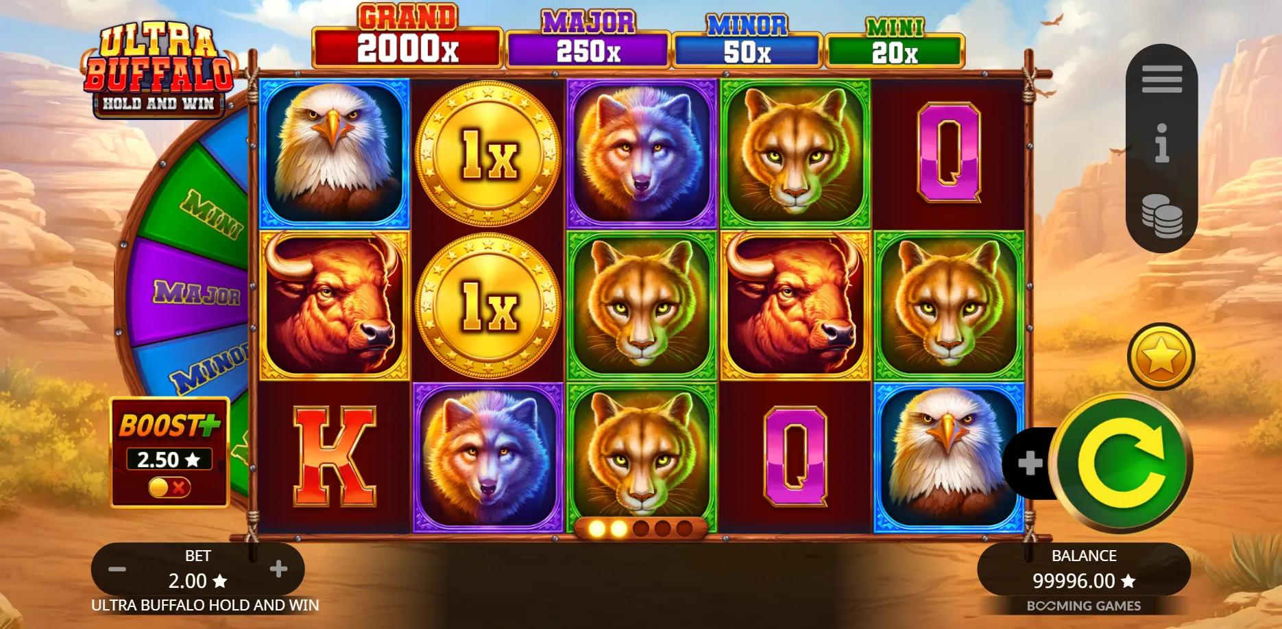 Ultra Buffalo Hold and Win slot gameplay screenshot