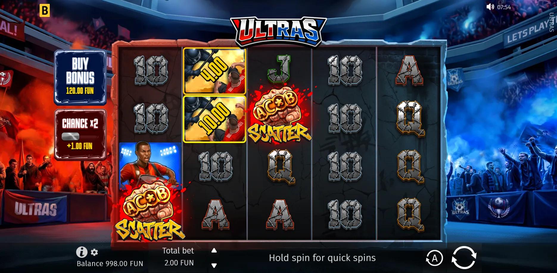 Ultras slot gameplay screenshot