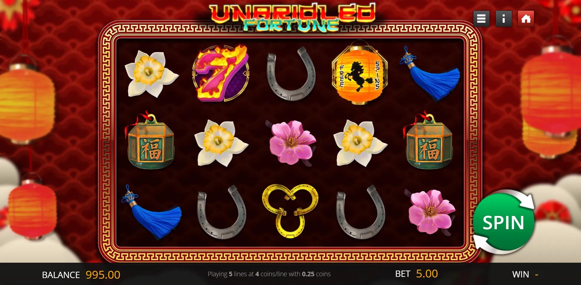 Unbridled Fortune slot gameplay screenshot