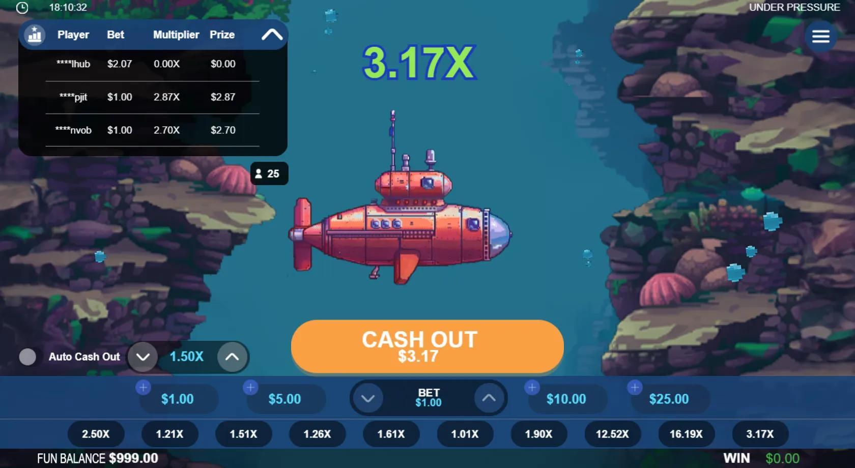 Under Pressure slot gameplay screenshot