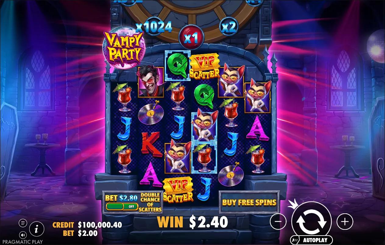 Vampy Party slot gameplay screenshot