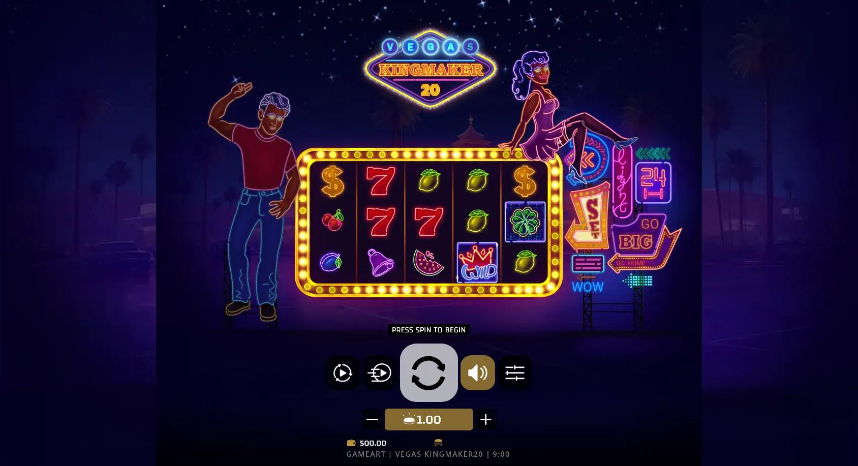 Vegas Kingmaker 20 slot gameplay screenshot
