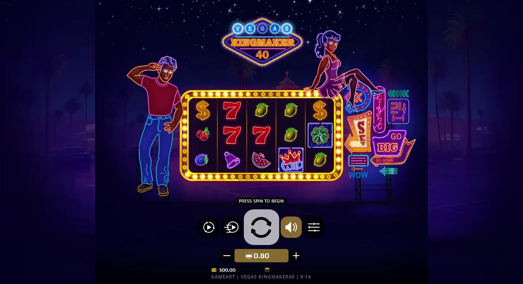 Vegas Kingmaker 40 slot gameplay screenshot