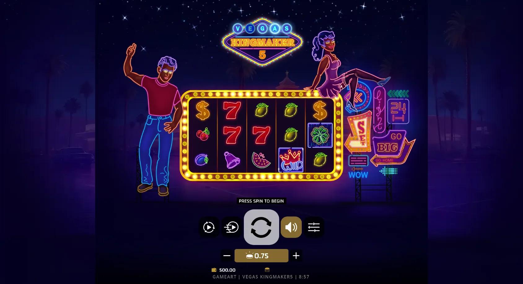 Vegas Kingmaker 5 slot gameplay screenshot