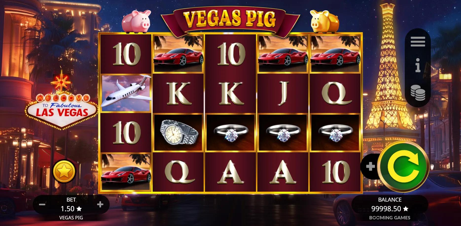 Vegas Pig slot gameplay screenshot