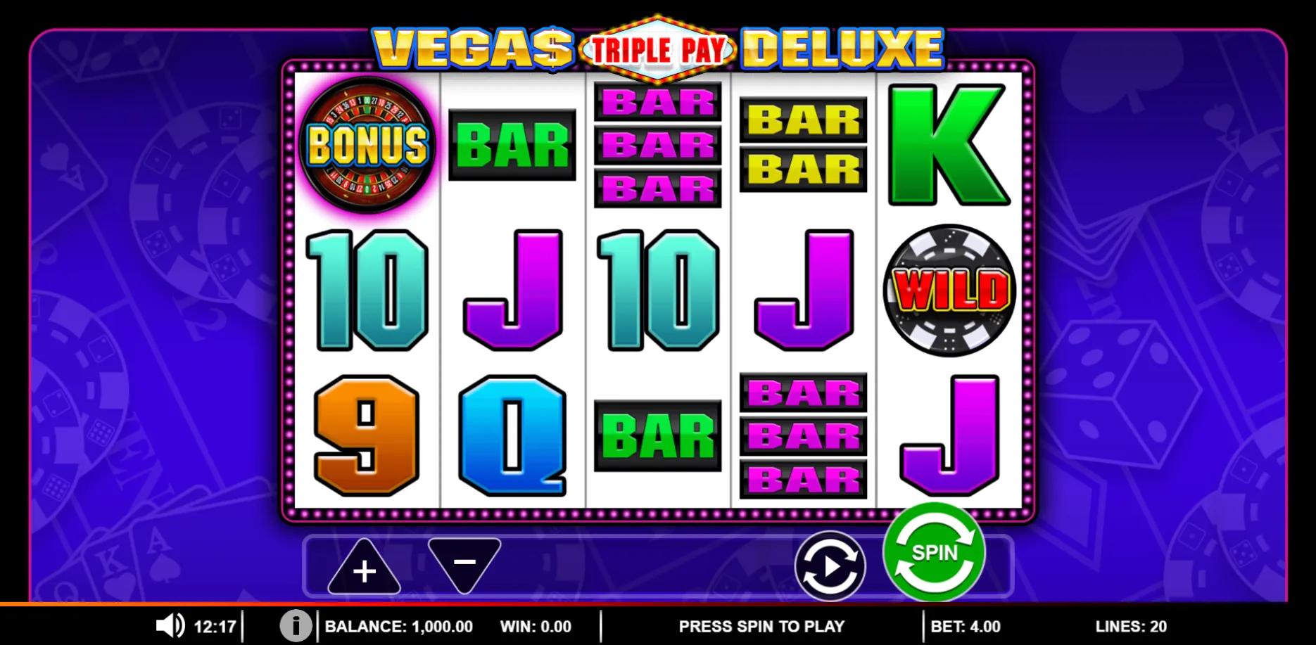 Vegas Triple Pay Deluxe slot gameplay screenshot
