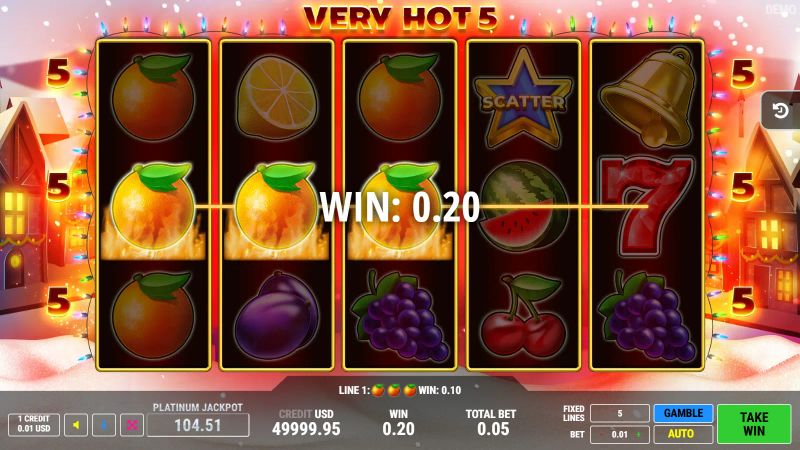 Very Hot 5 Christmas gameplay screenshot