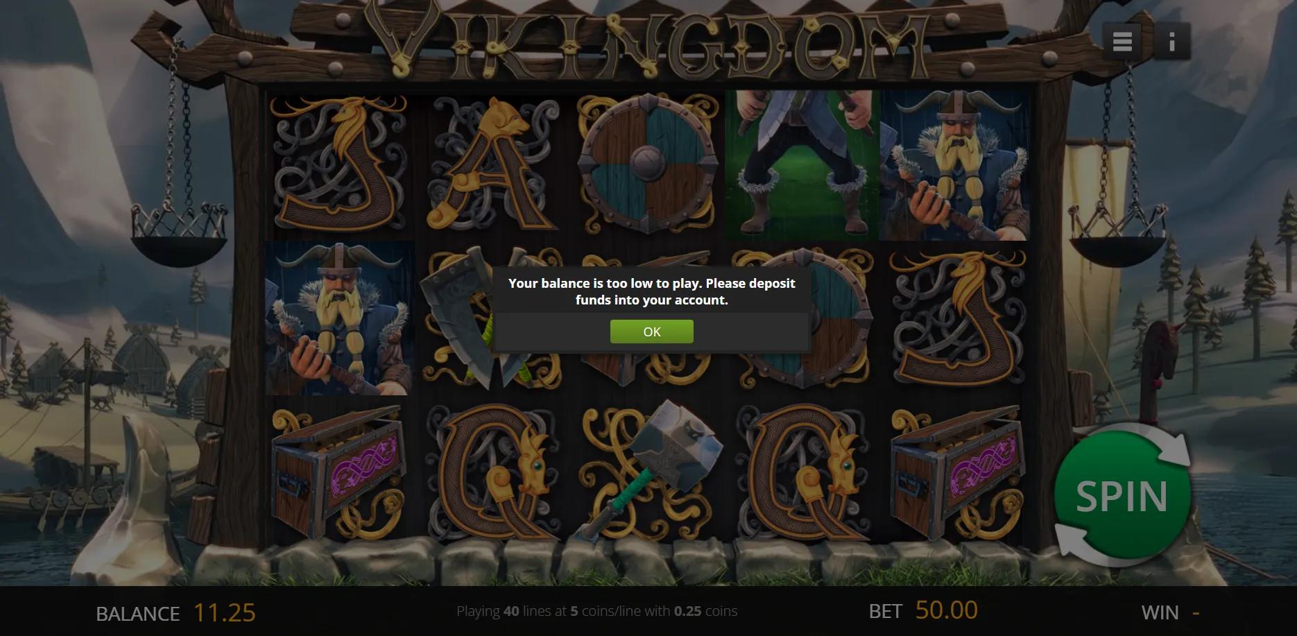 Vikingdom slot gameplay screenshot