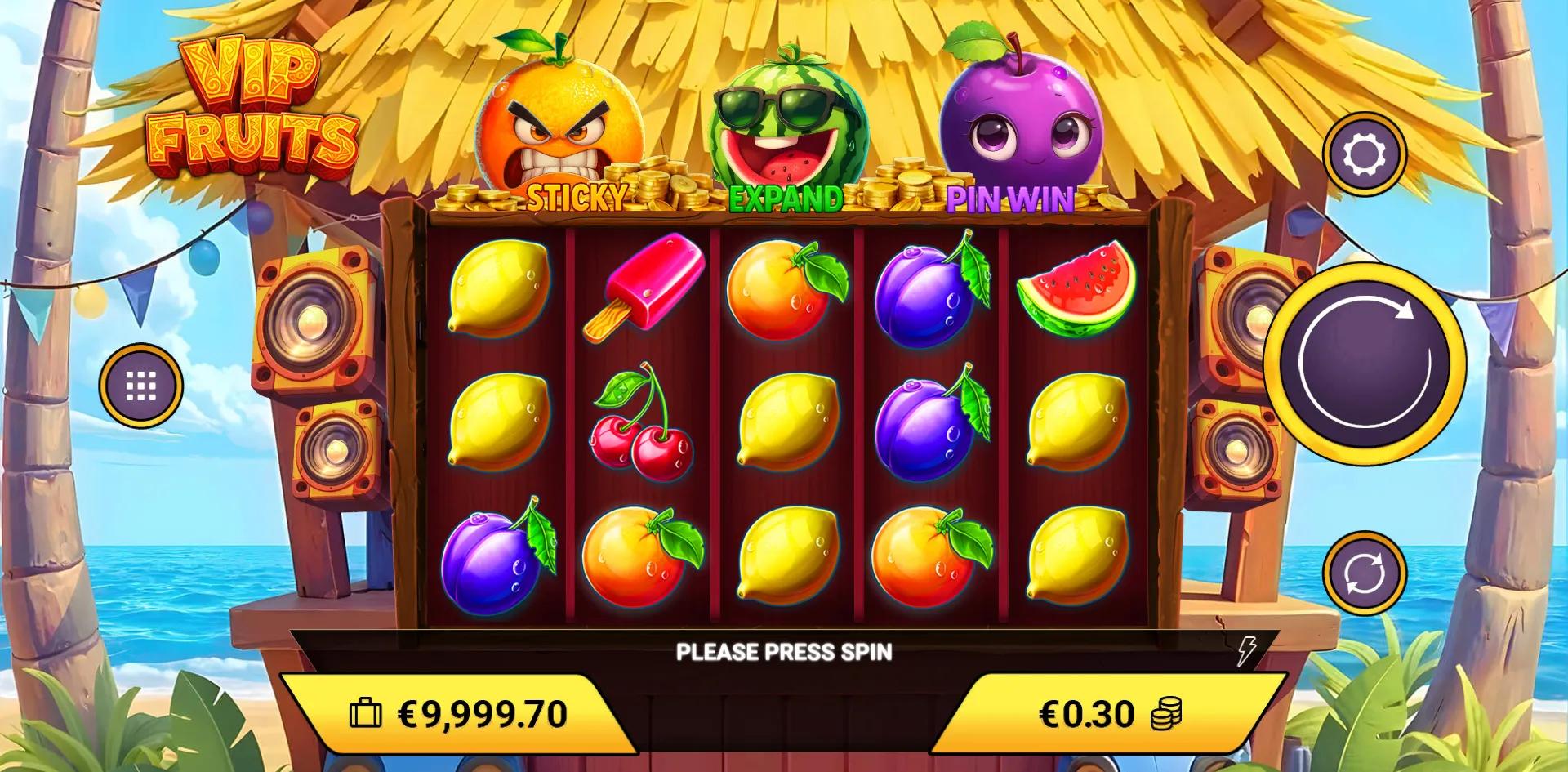 VIP Fruits slot gameplay screenshot
