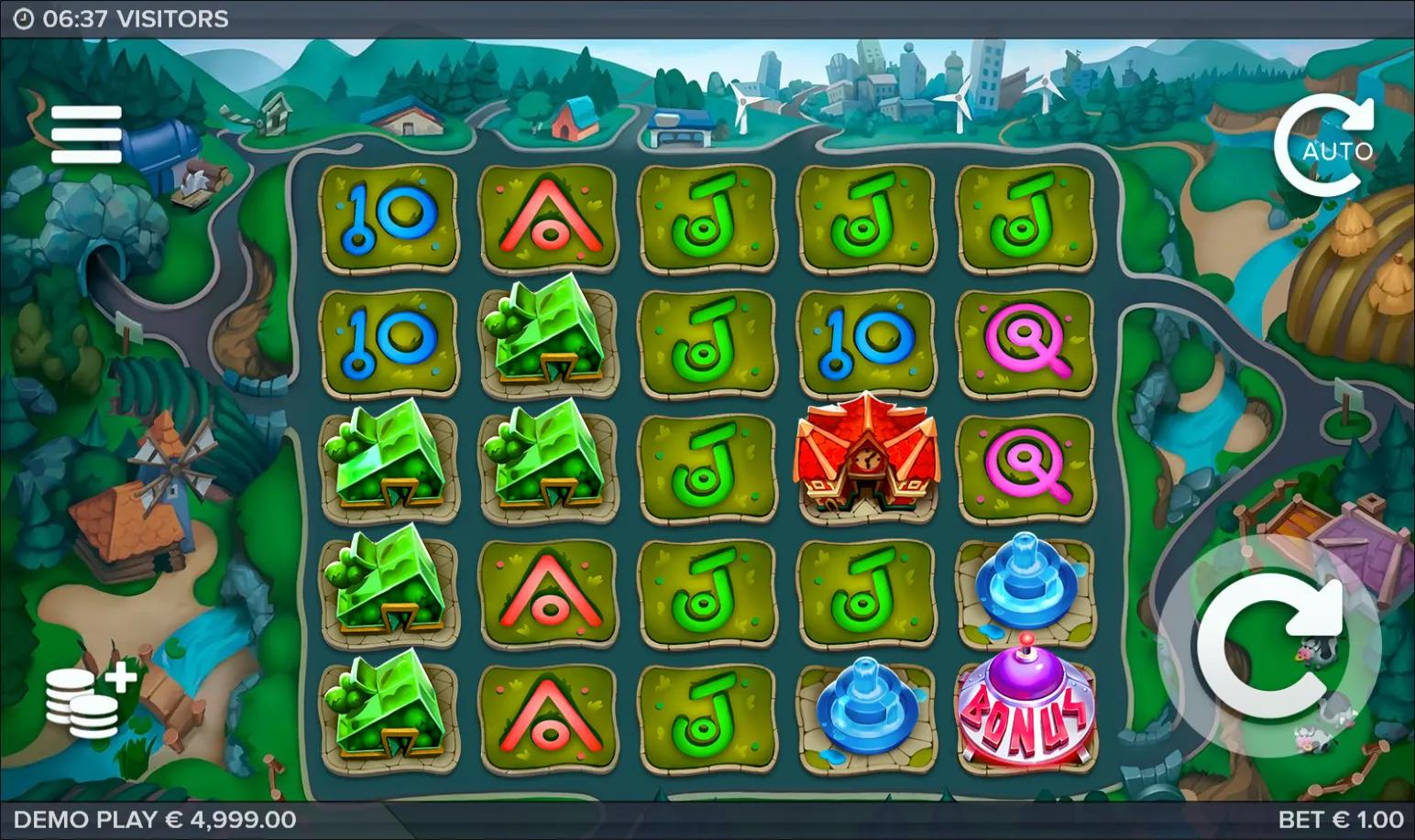 Visitors slot gameplay screenshot