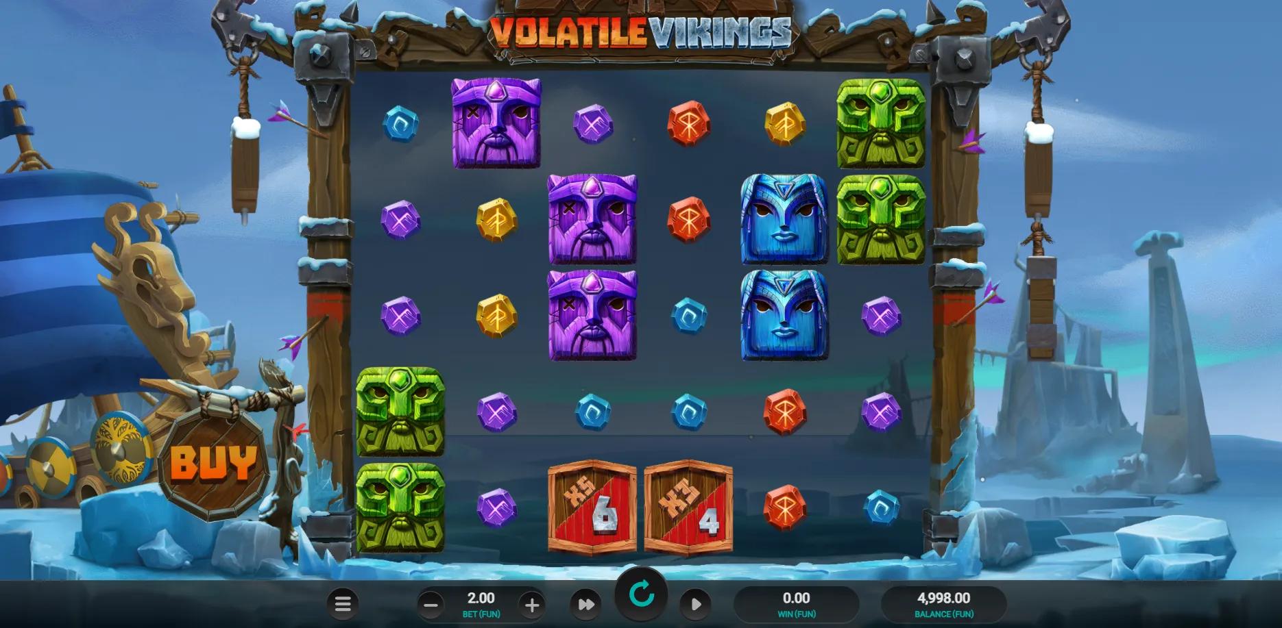 Volatile Vikings slot gameplay screenshot