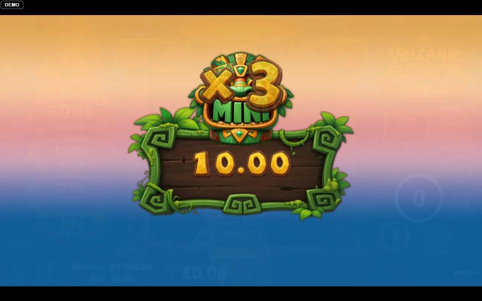 Volcanic Loot Jackpot Wheel result card showing a Mini jackpot boosted x3