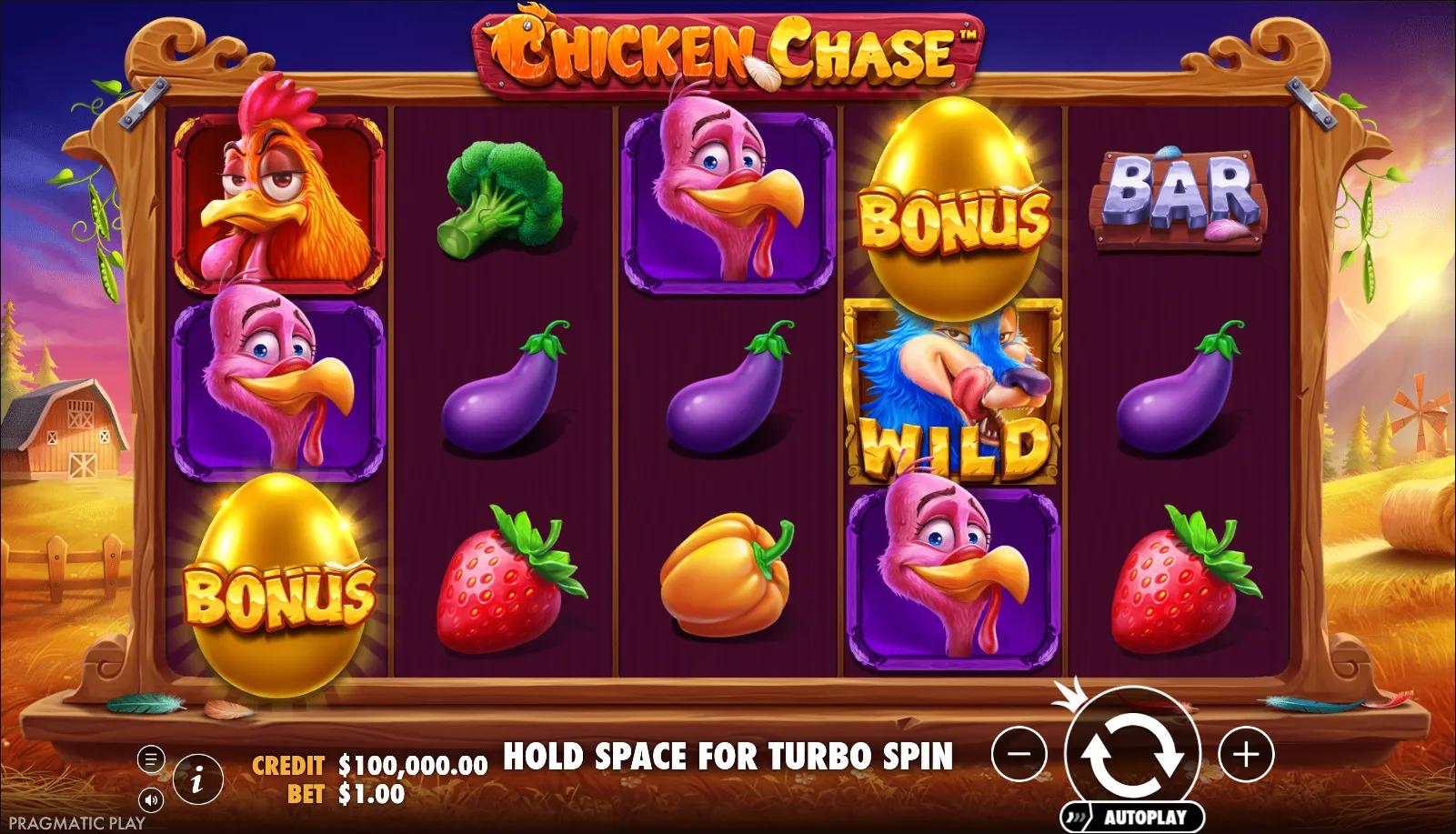 Animals slot Chicken Chase from Pragmatic Play during gameplay