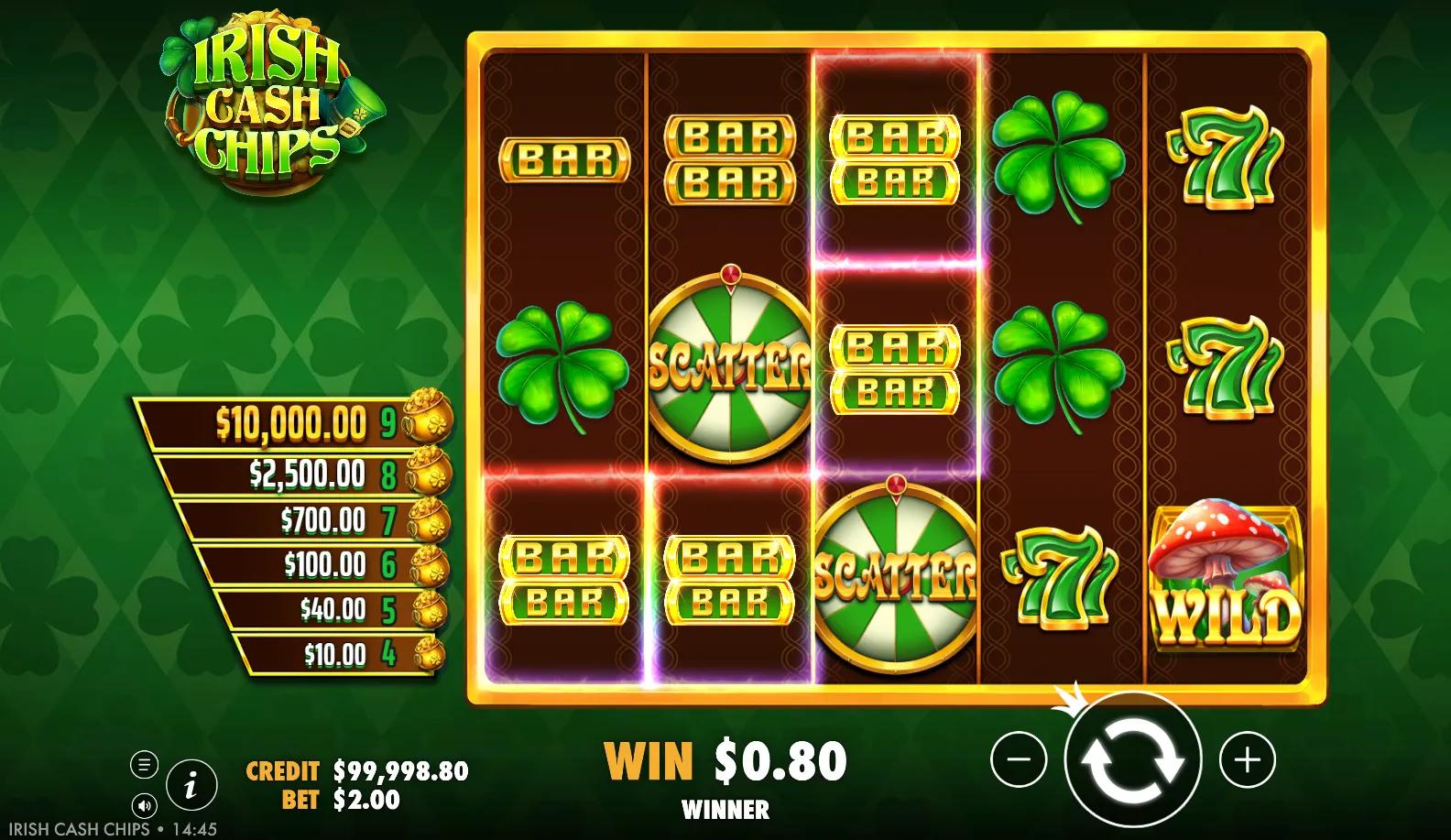 Irish Cash Chips slot gameplay screenshot