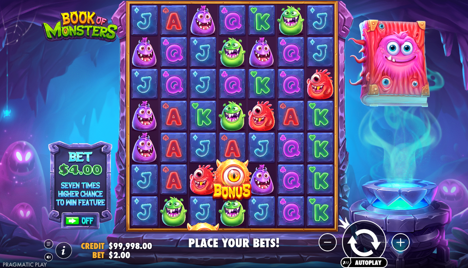 Book of Monsters slot gameplay screenshot