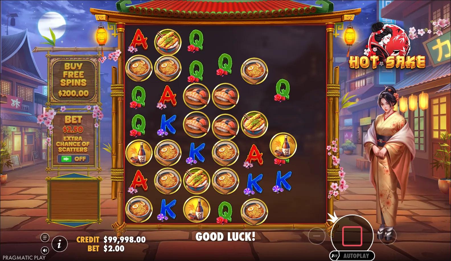 Hot Sake slot gameplay screenshot