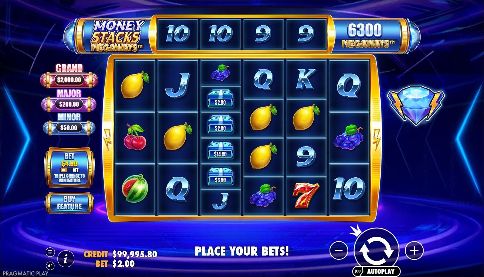 Money Stacks Megaways slot gameplay screenshot