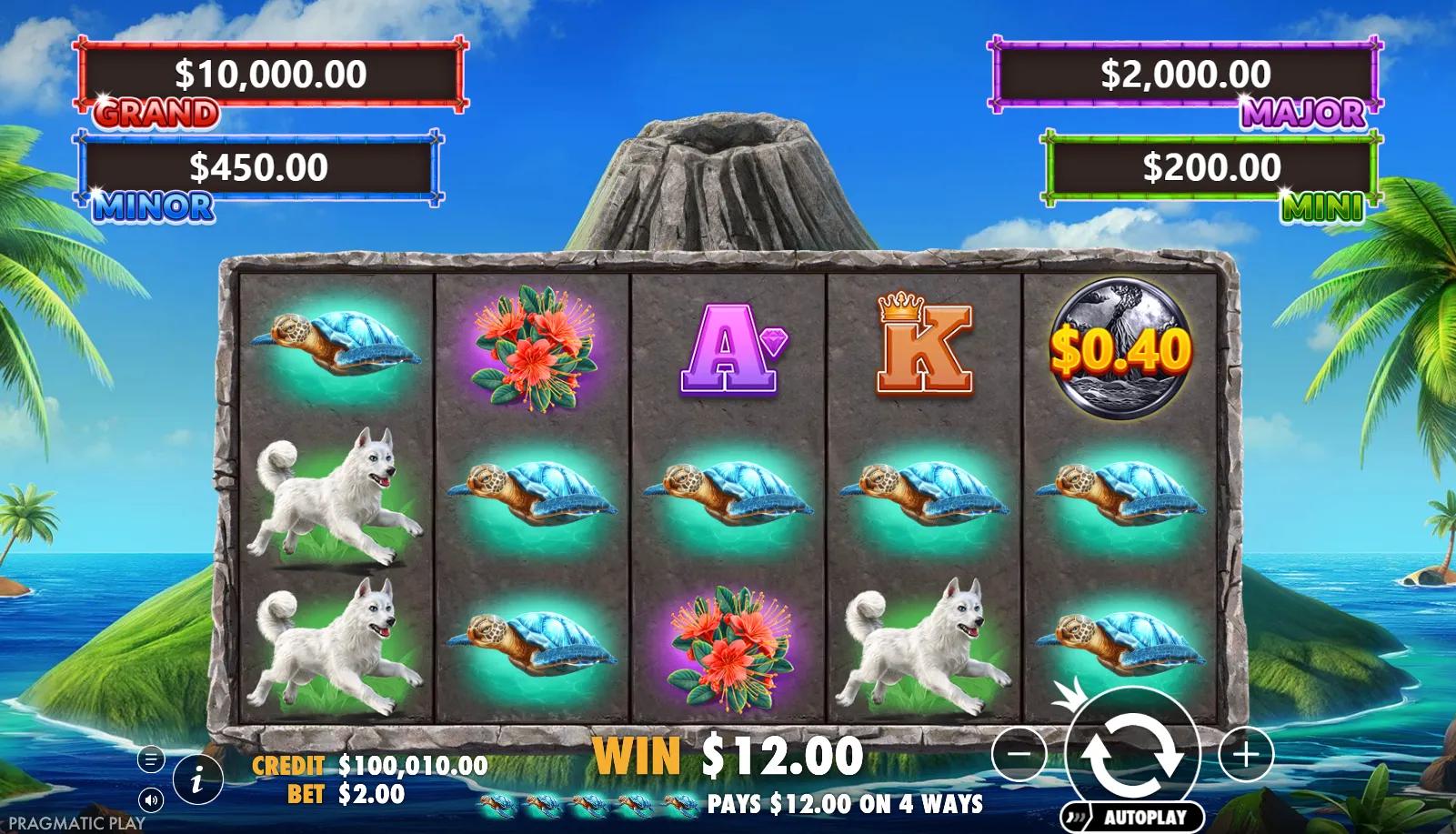 Volcano Goddess slot gameplay screenshot