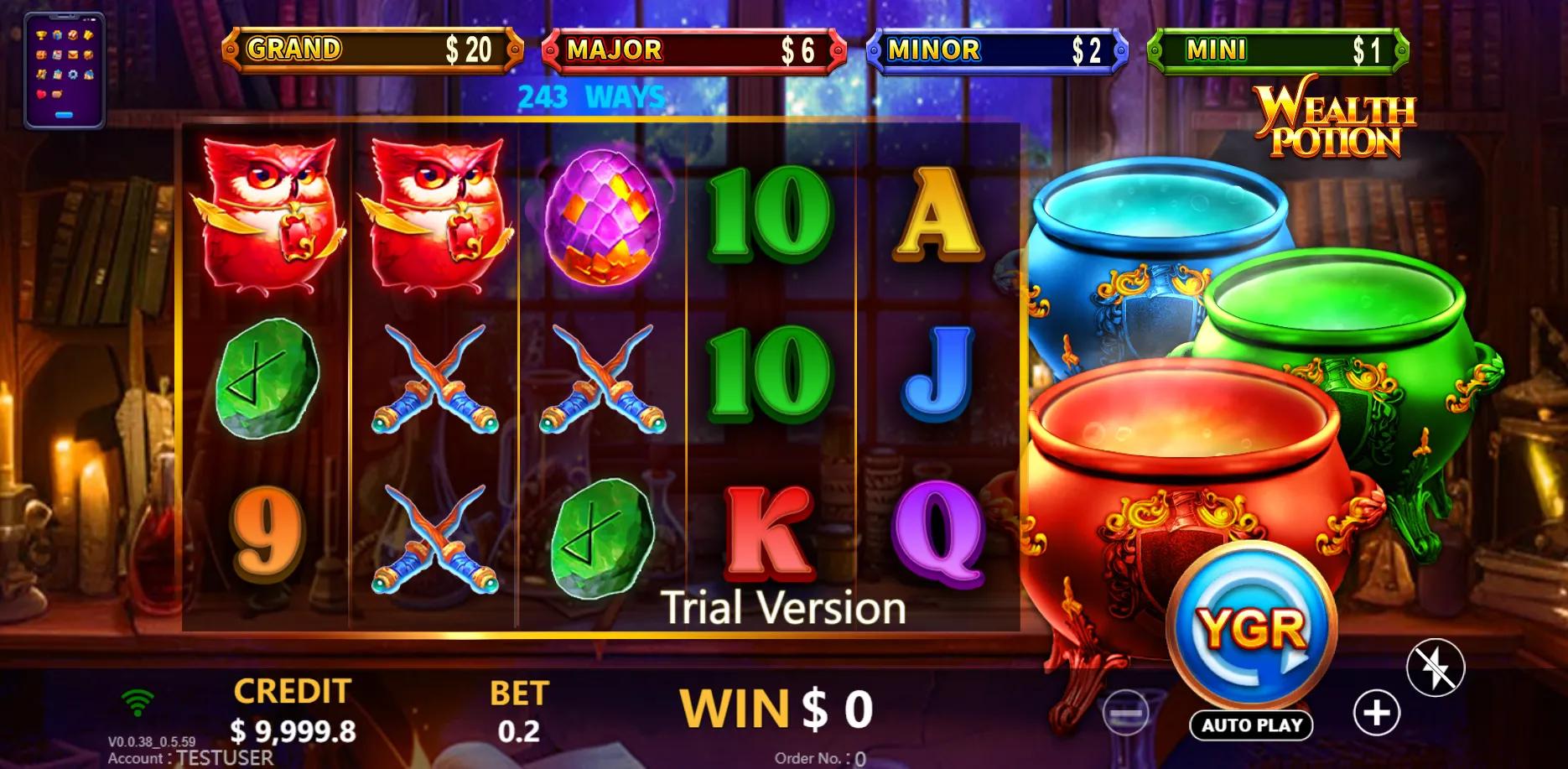 Wealth Potion slot gameplay screenshot