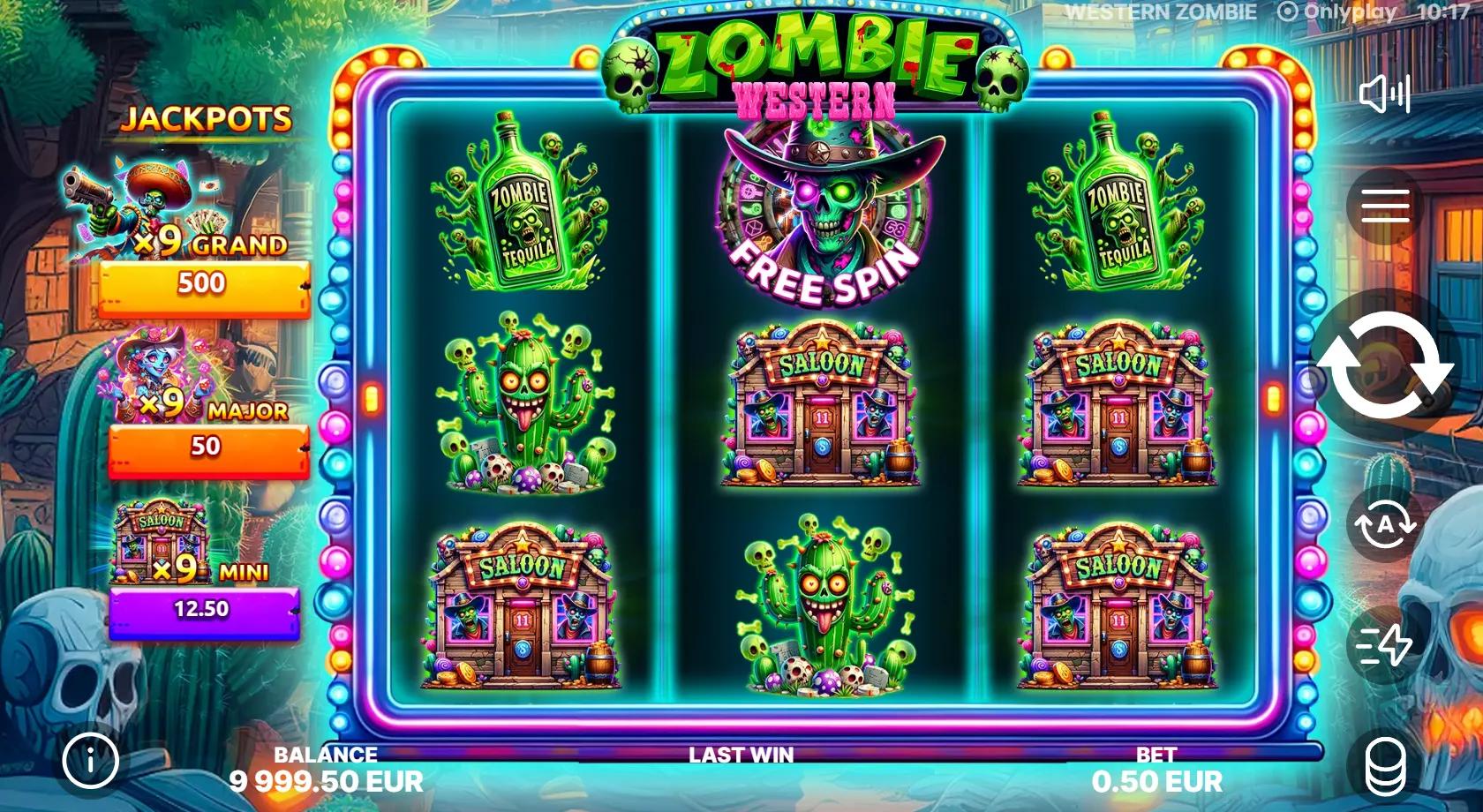 Western Zombie slot gameplay screenshot