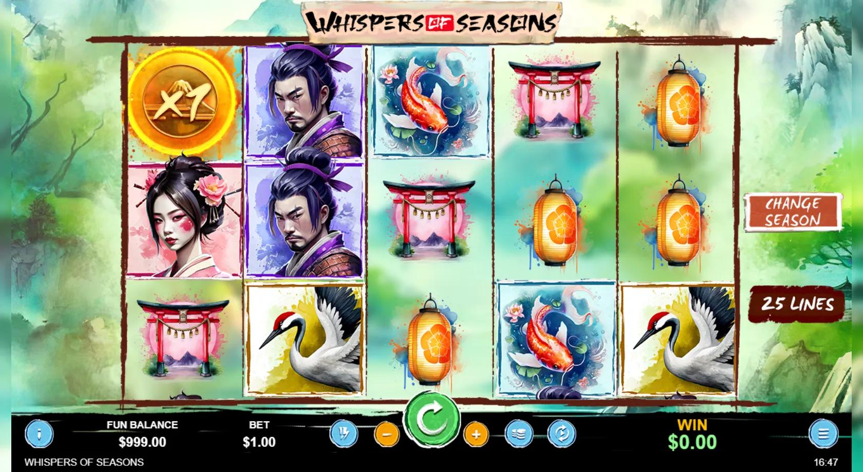 Whispers of Seasons slot gameplay screenshot