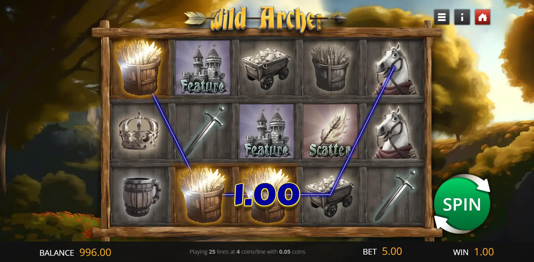 Wild Archer slot gameplay screenshot