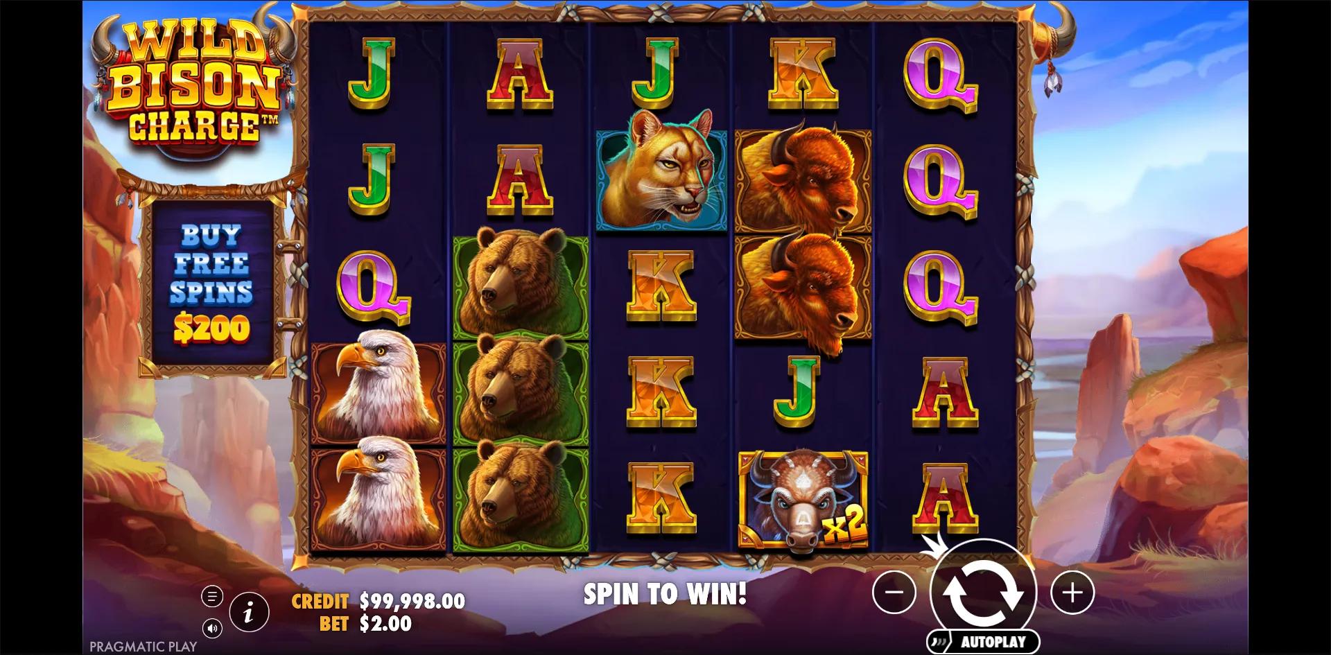 Wild Bison Charge slot gameplay screenshot