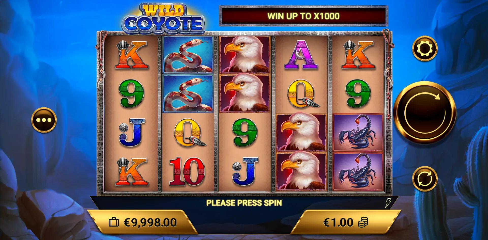 Wild Coyote slot gameplay screenshot
